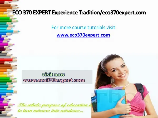 ECO 370 EXPERT Experience Tradition/eco370expert.com