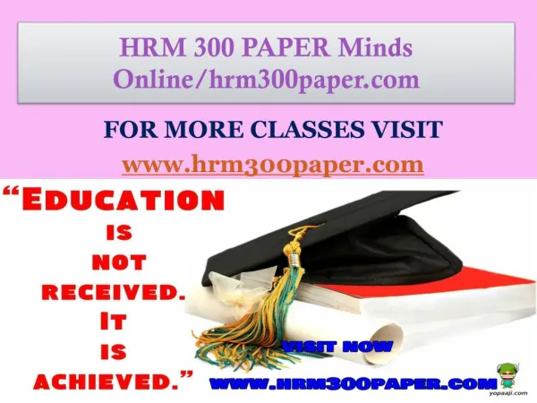 HRM 300 PAPER Minds Online/hrm300paper.com