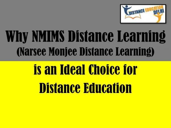 Why NMIMS distance learning is an ideal choice for distance education
