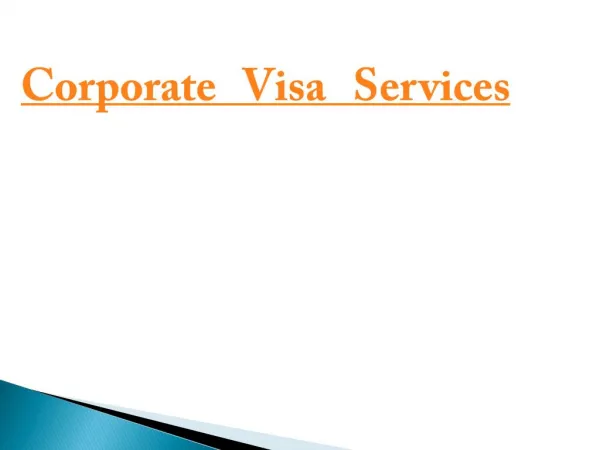 Corporate Visa Services