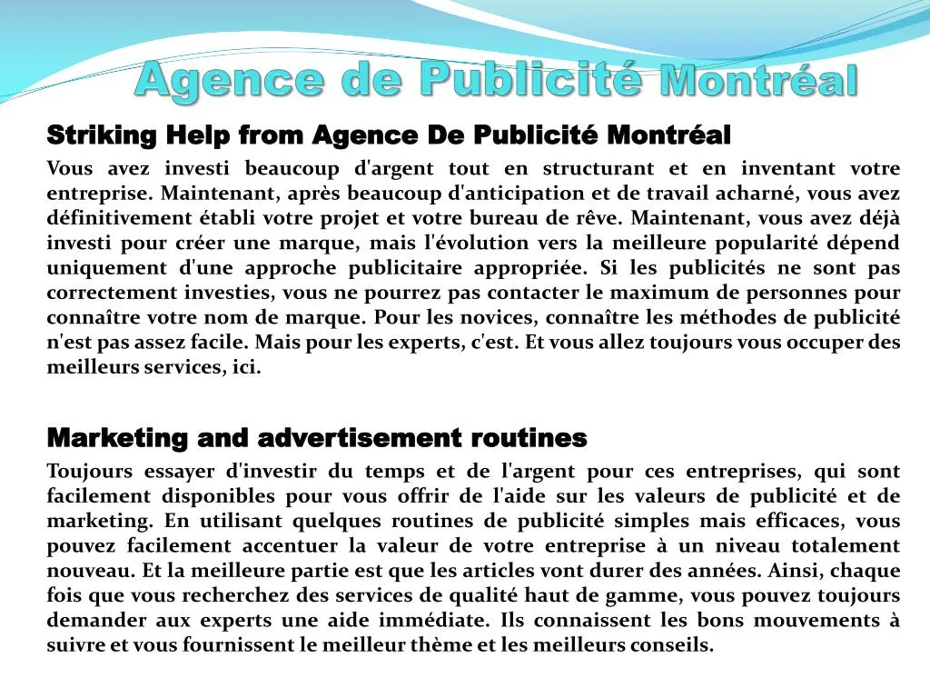 agence de publicit montr al