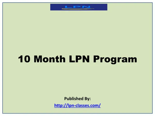 10 Month LPN Program