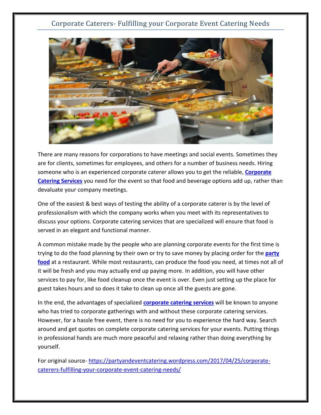 corporate caterers fulfilling your corporate