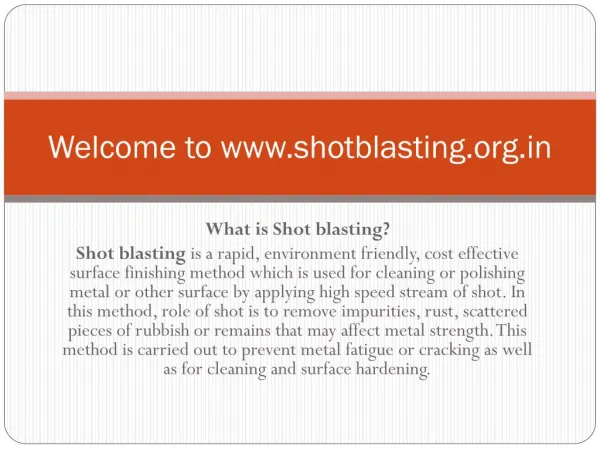Shot Blasting Machine manufacturer in India