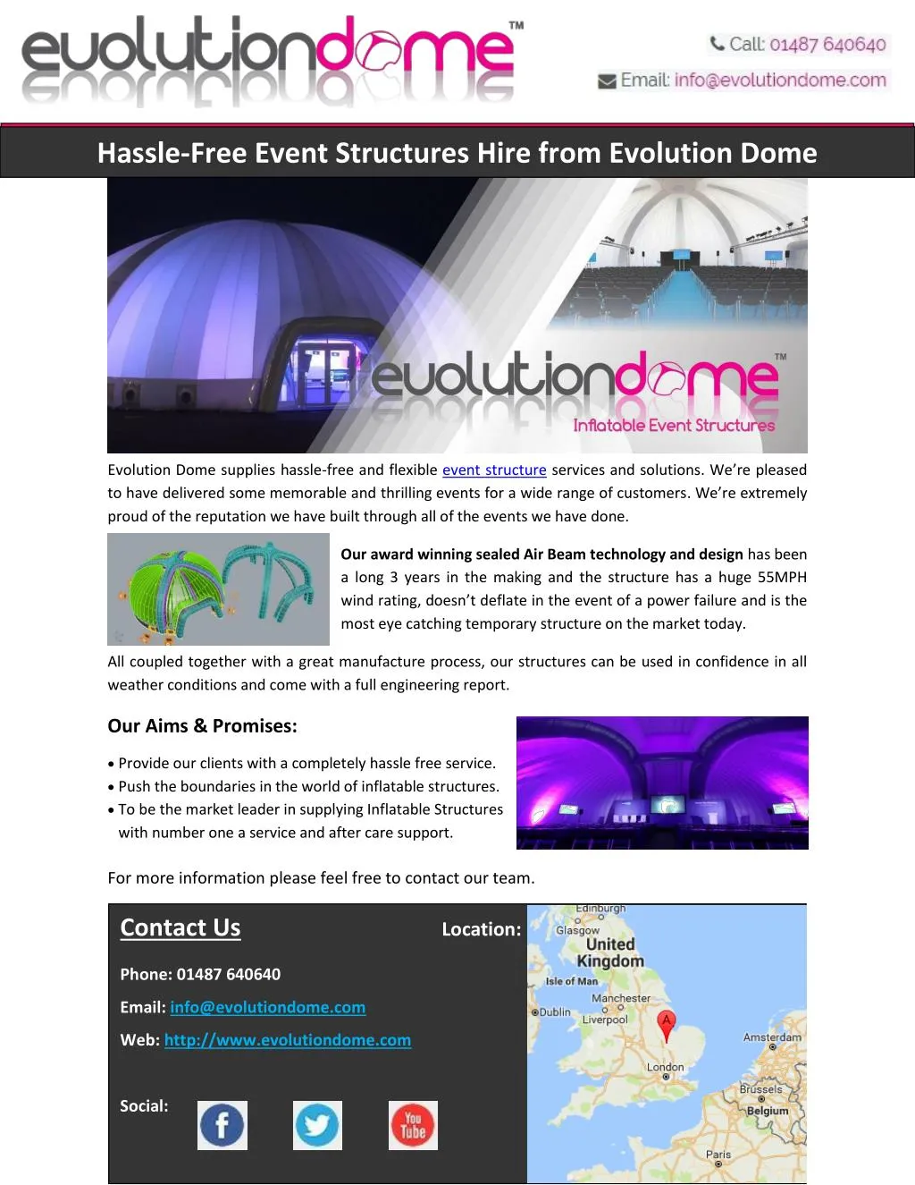 hassle free event structures hire from evolution