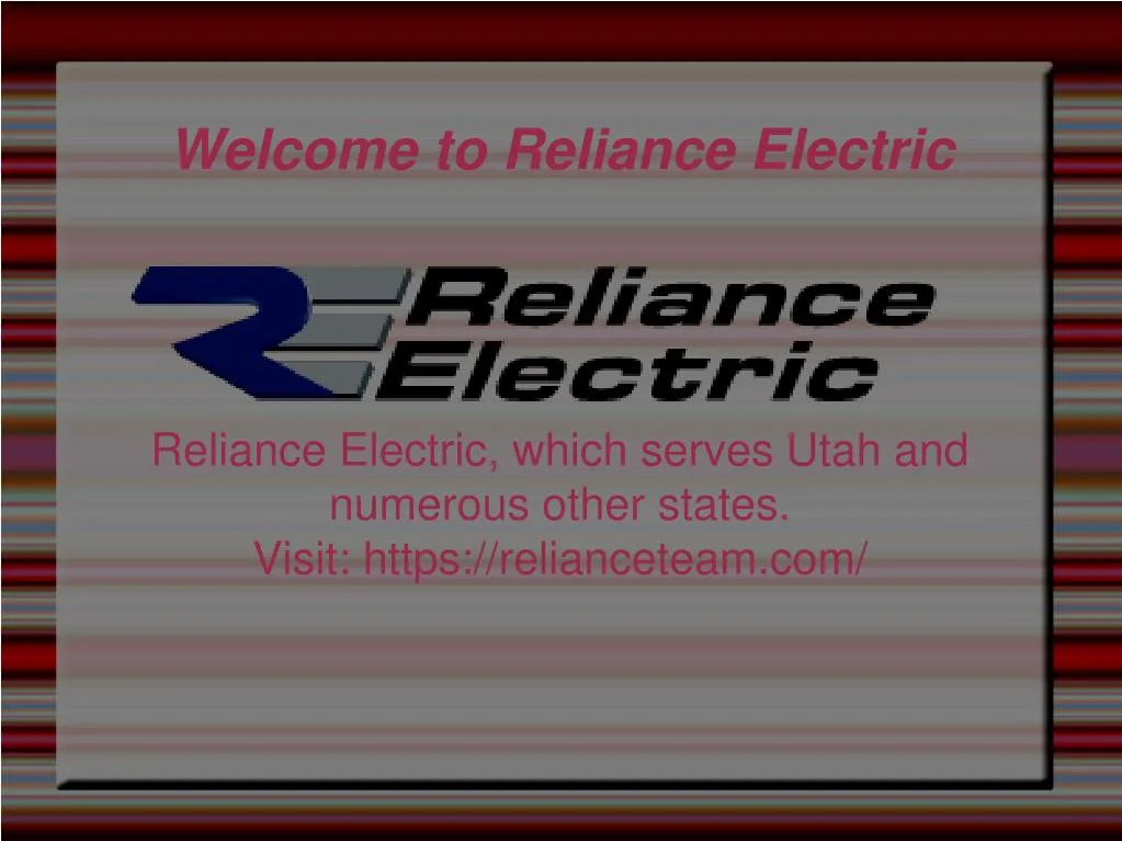 welcome to reliance electric