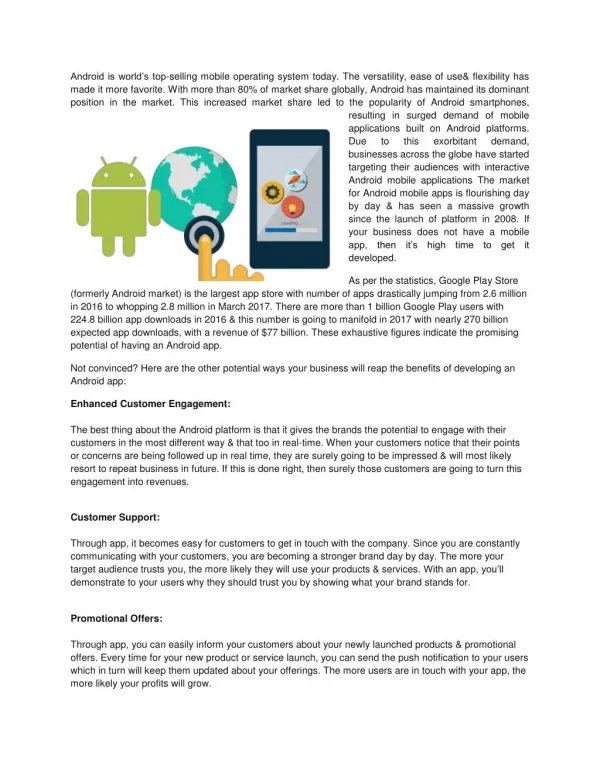 Benefits of Android App Development
