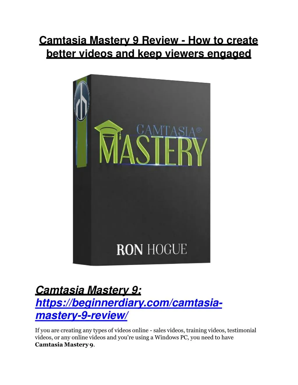 camtasia mastery 9 review how to create better