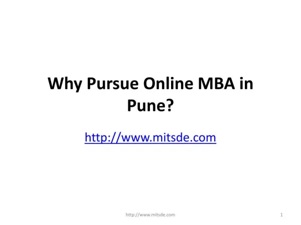 Why Pursue Online MBA in Pune