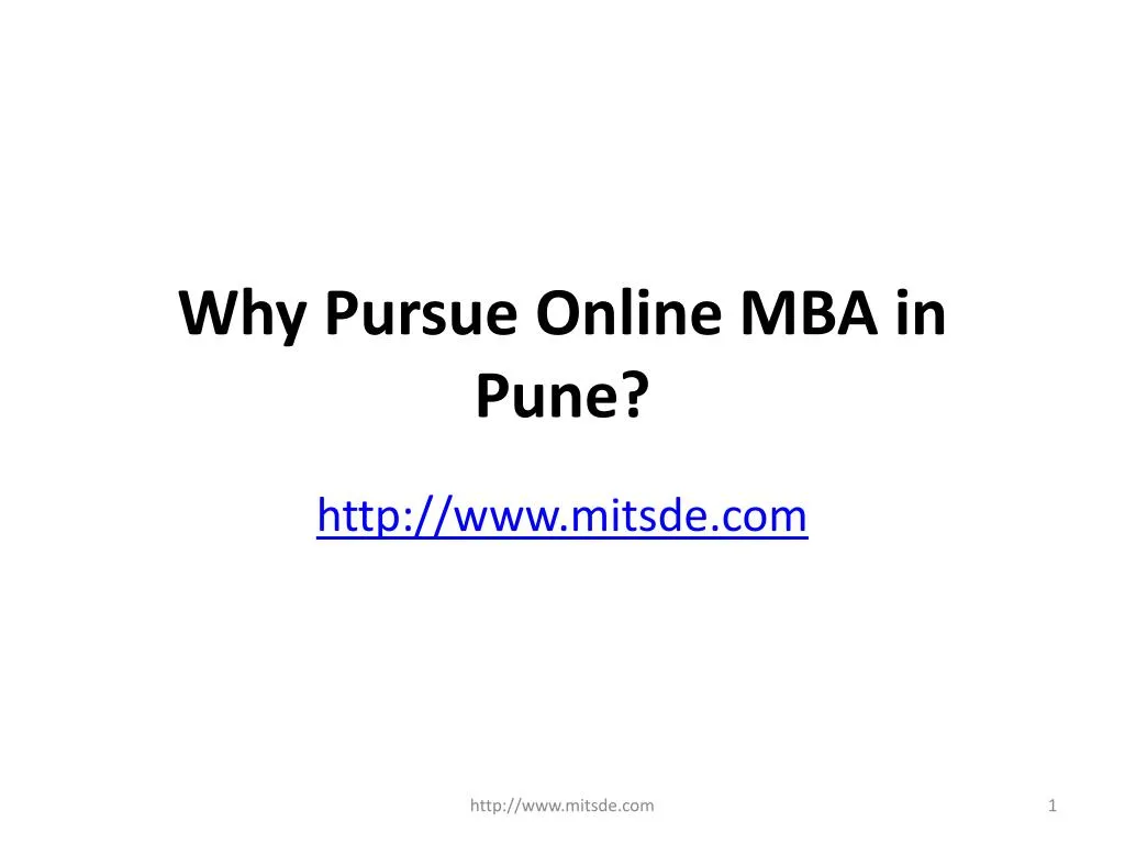 why pursue online mba in pune