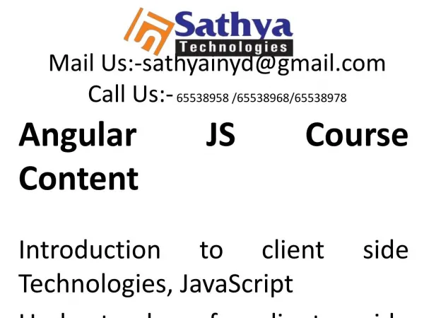 Angular JS Course Content