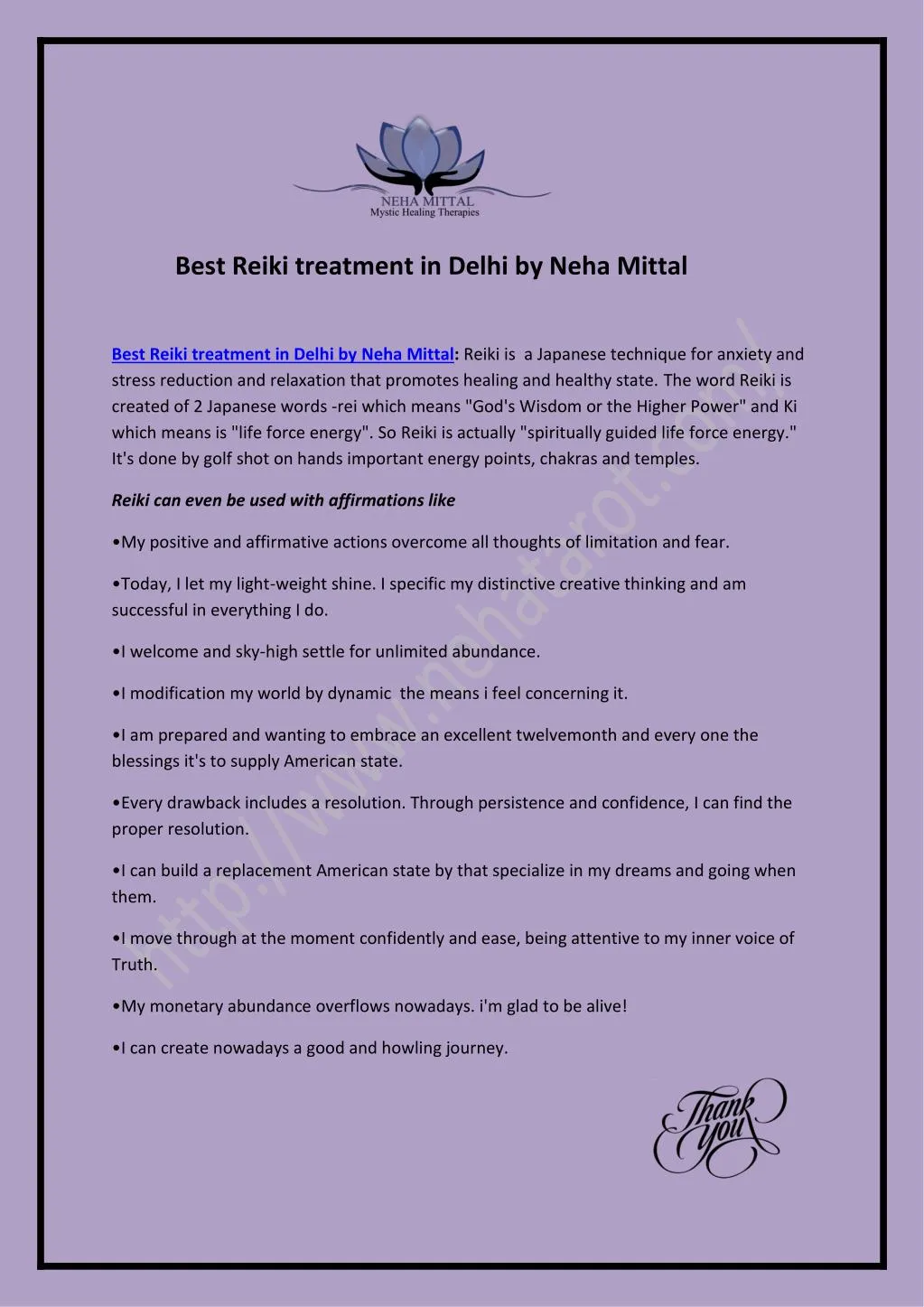 best reiki treatment in delhi by neha mittal