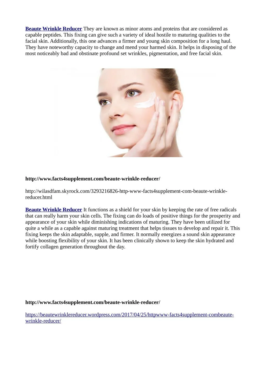 beaute wrinkle reducer they are known as minor
