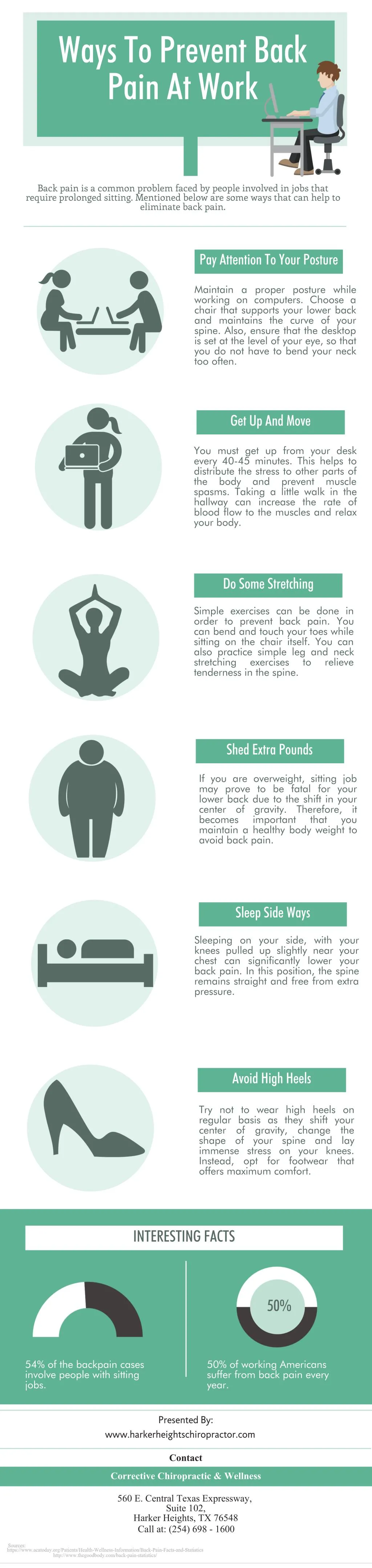 ways to prevent back pain at work