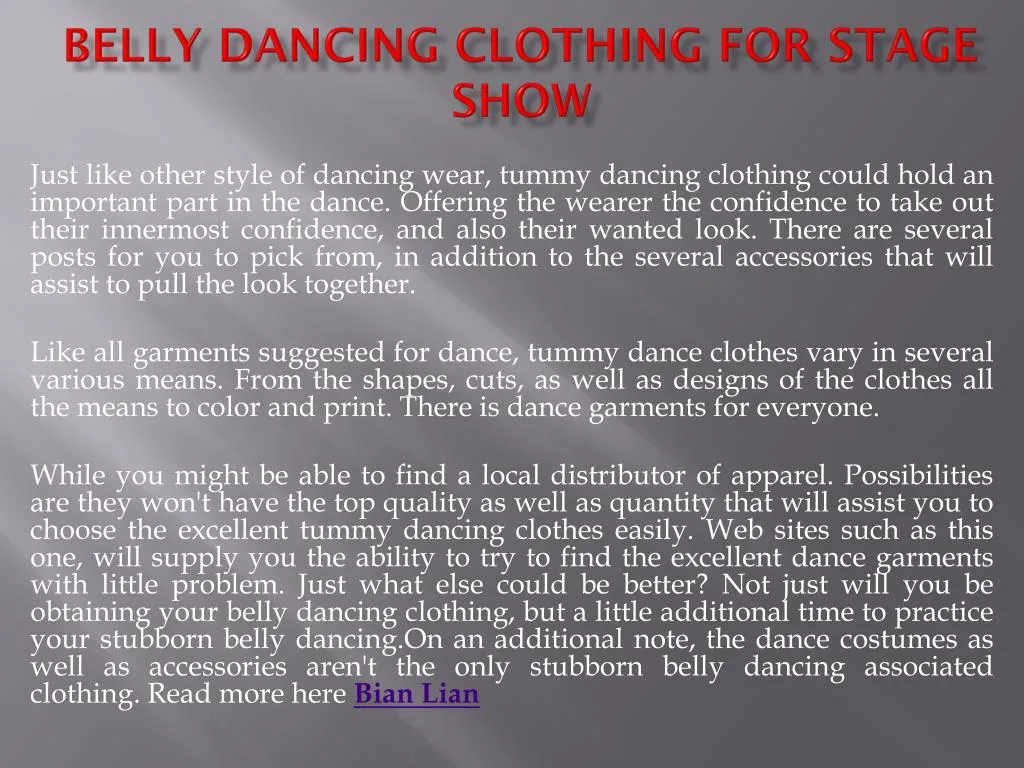 belly dancing clothing for stage show
