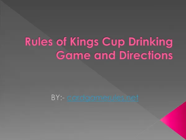 Rules of Kings Cup Drinking Game and Directions