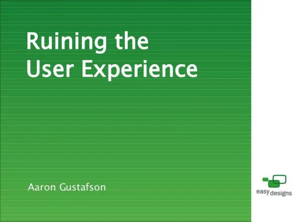 ruining the user experience the ajax experience