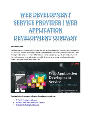 WEB DEVELOPMENT SERVICE PROVIDER | WEB APPLICATION DEVELOPMENT COMPANY - slide 1
