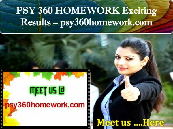 PSY 360 HOMEWORK Exciting Results – psy360homework.com