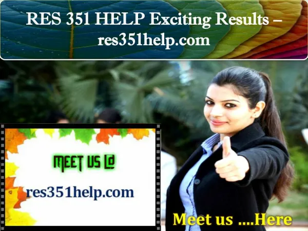 RES 351 HELP Exciting Results – res351help.com
