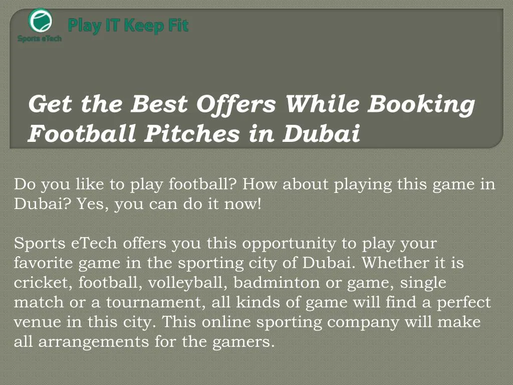 get the best offers while booking football
