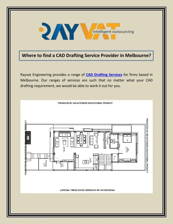 Where to find a CAD Drafting Service Provider in Melbourne?