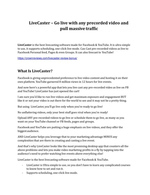 LiveCaster Review - AMAZING 80% Discount and $26,800 Bonus NOW!