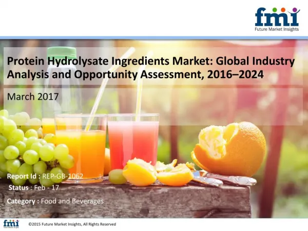 Protein Hydrolysate Ingredients Market will expand at a robust CAGR of 6.2% by 2024-end