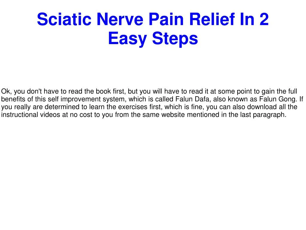 sciatic nerve pain relief in 2 easy steps