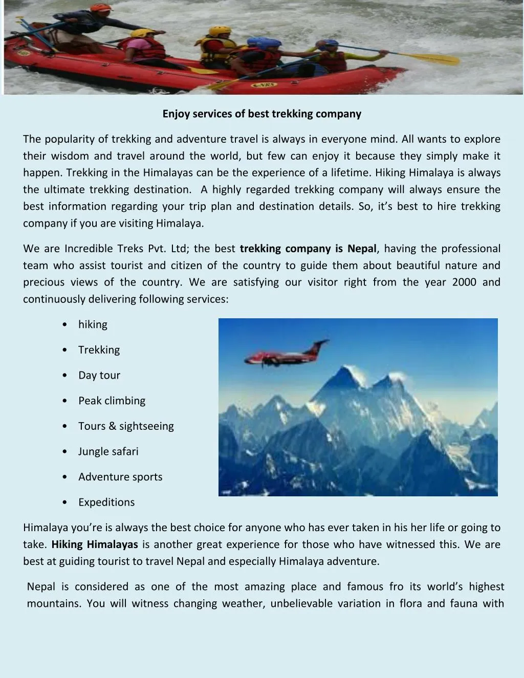 enjoy services of best trekking company