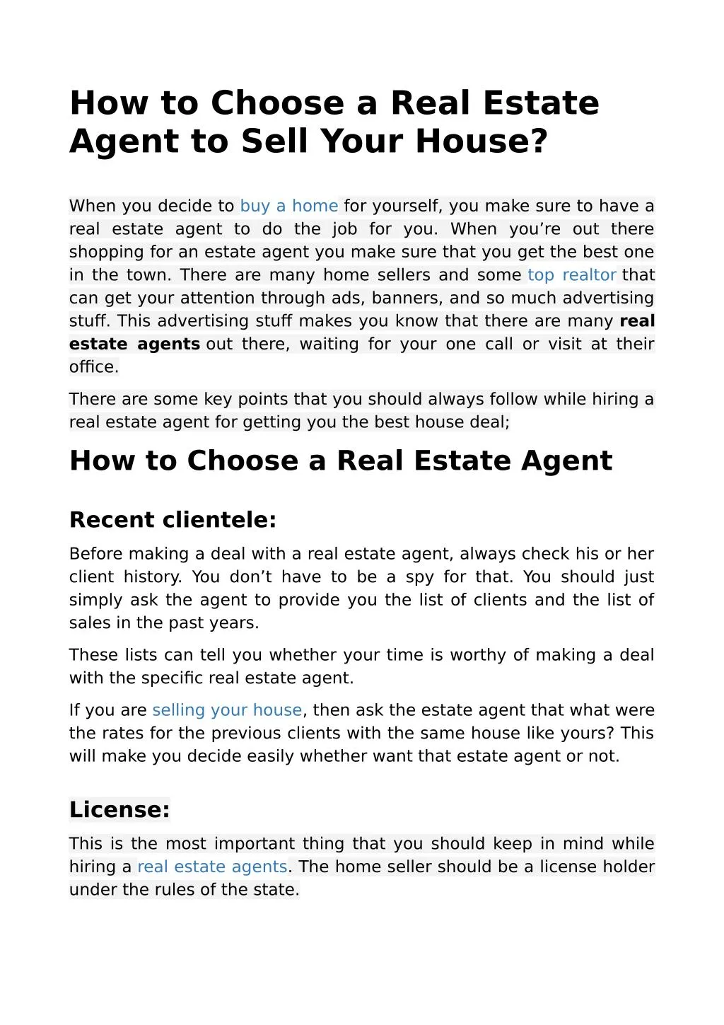 how to choose a real estate agent to sell your