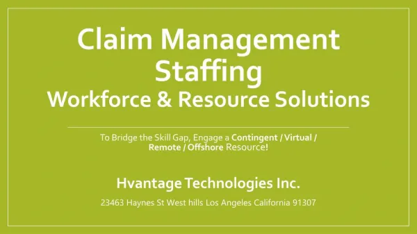 claim management staffing workforce resource