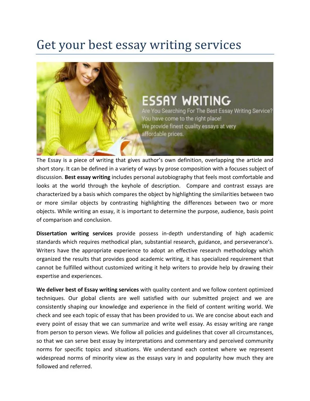 get your best essay writing services