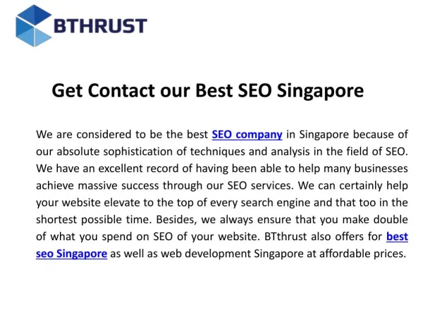 Get contact our best seo Singapore