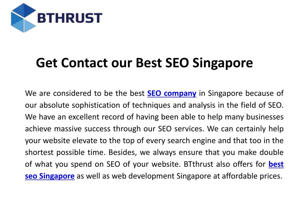 get contact our best seo singapore