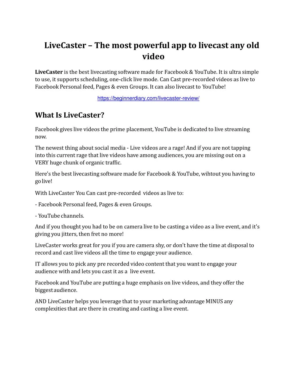livecaster the most powerful app to livecast