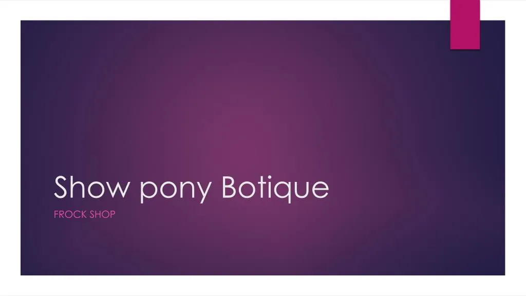 show pony botique