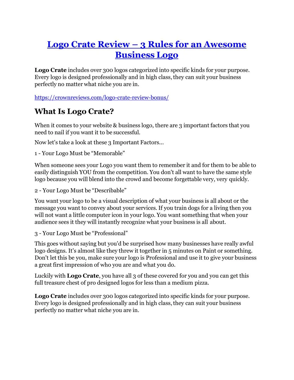 logo crate review 3 rules for an awesome business