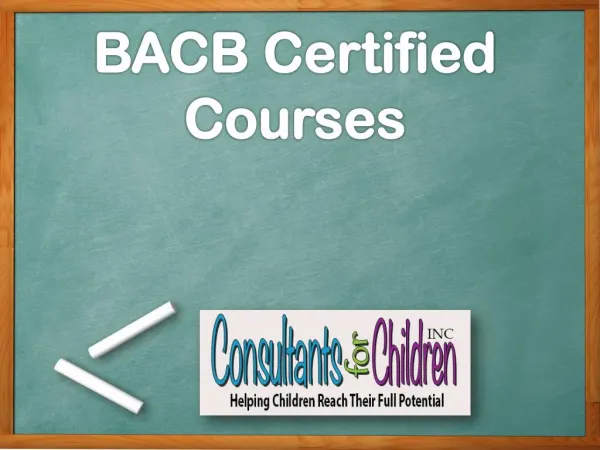 BACB Certified Courses