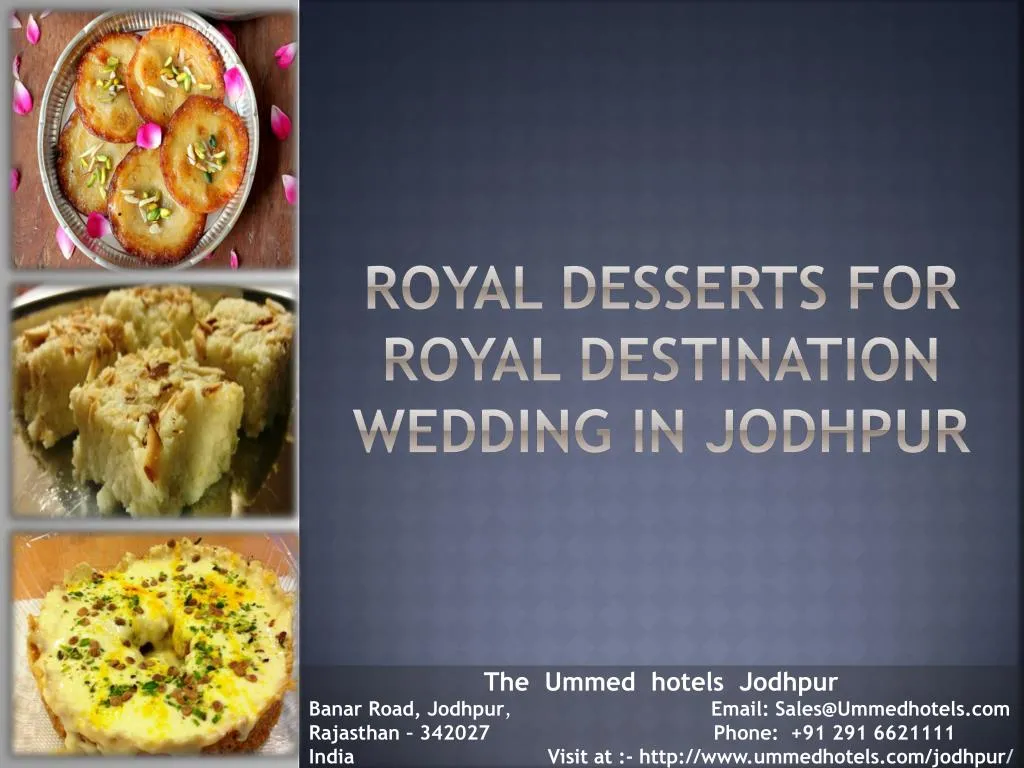 royal desserts for royal destination wedding in jodhpur