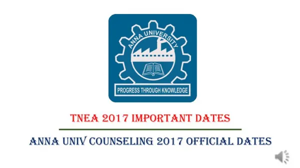 TNEA 2017 Important Dates