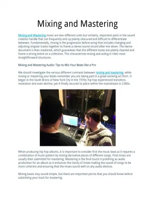 Mixing and Mastering - slide 1