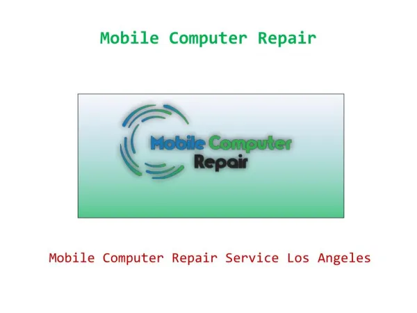 Mobile Computer Repair Services