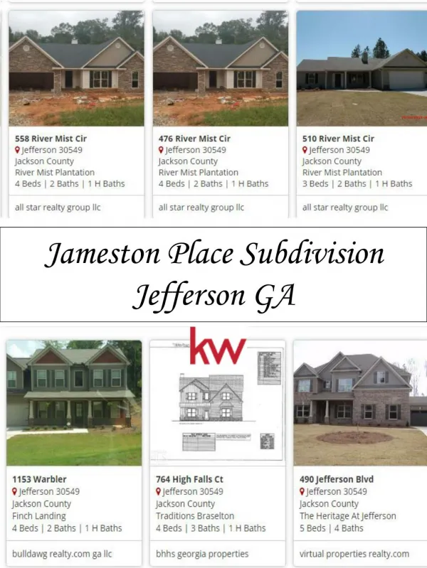 Jameston Place Subdivision Jefferson GA