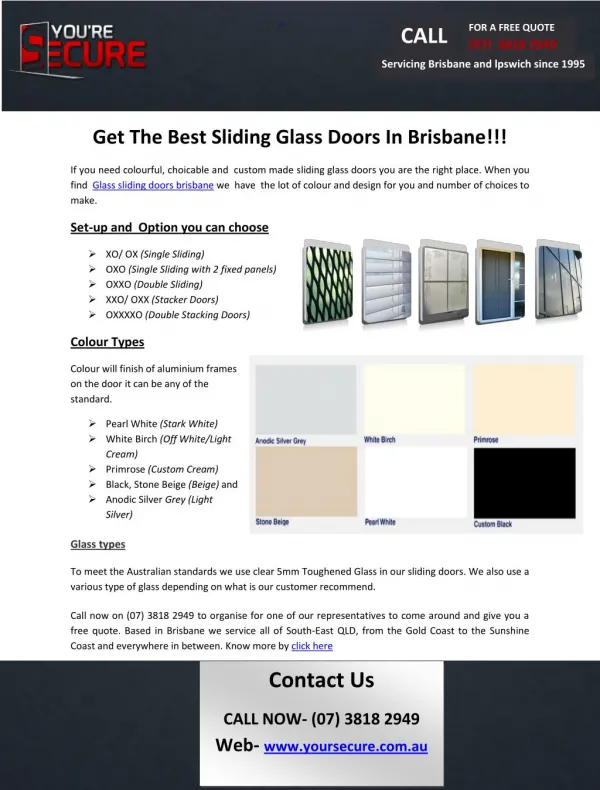 Get The Best Sliding Glass Doors In Brisbane!!!