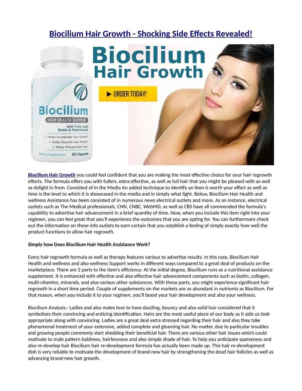 biocilium hair growth shocking side effects
