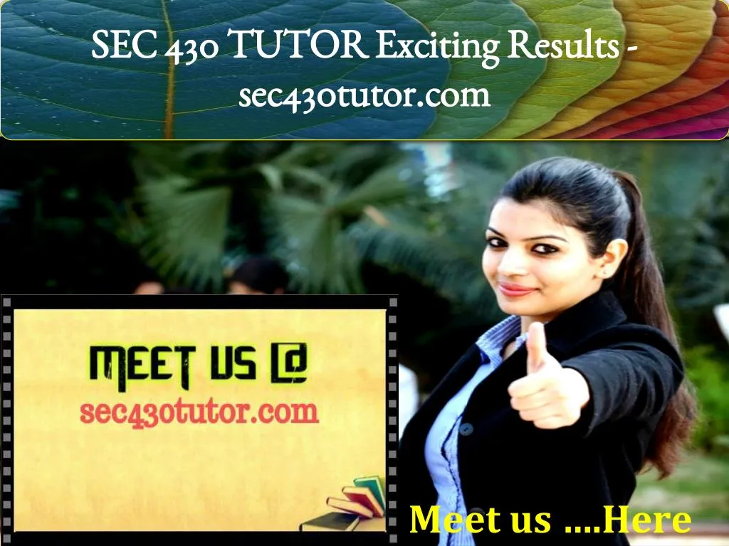 sec 430 tutor exciting results sec430tutor com
