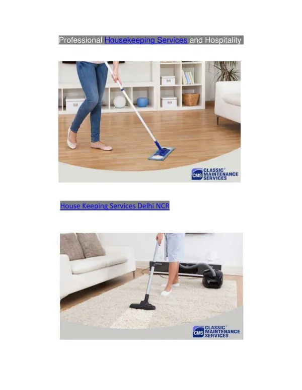 Professional Housekeeping Services in Delhi-NCR