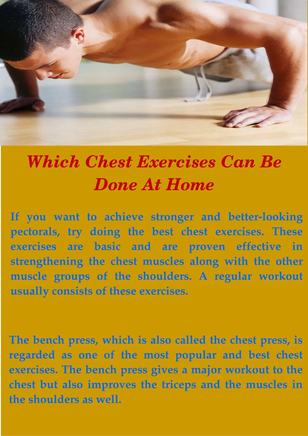 which chest exercises can be done at home