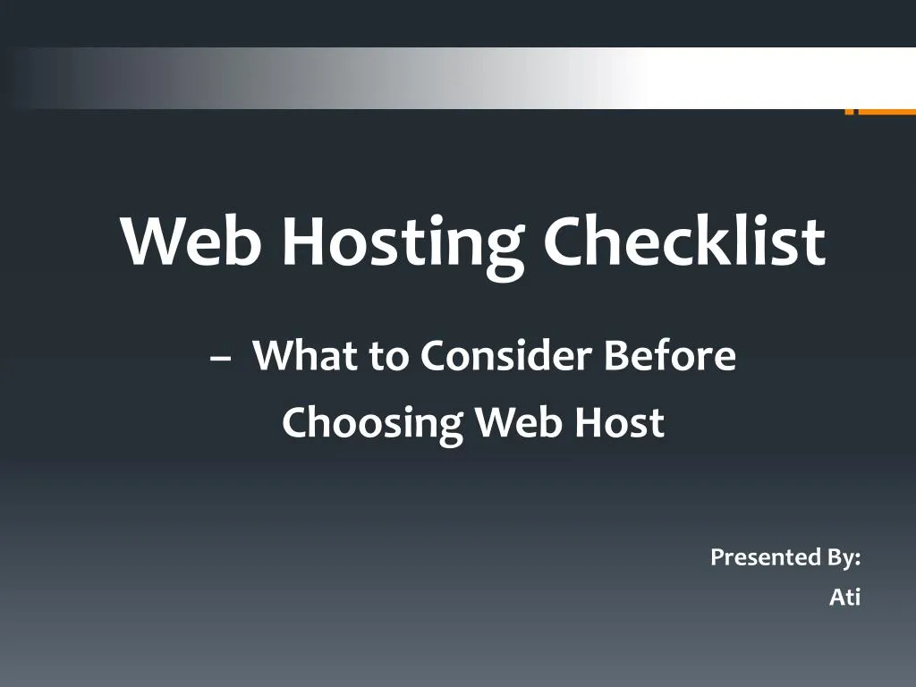 web hosting checklist what to consider before